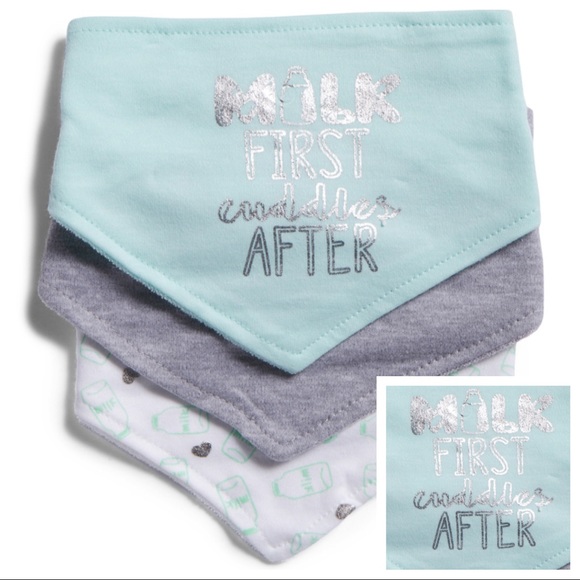 Modern Baby Other - 🆕3pk MILK FIRST CUDDLES AFTER Bandana Bibs